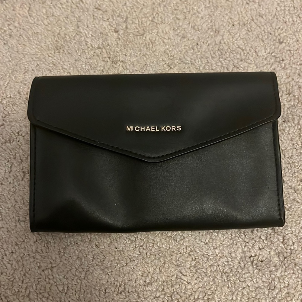 Michael Kors Maisie black saffiano envelope clutch